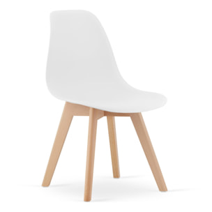 Sedia di design Kito bianca in polipropilene e faggio