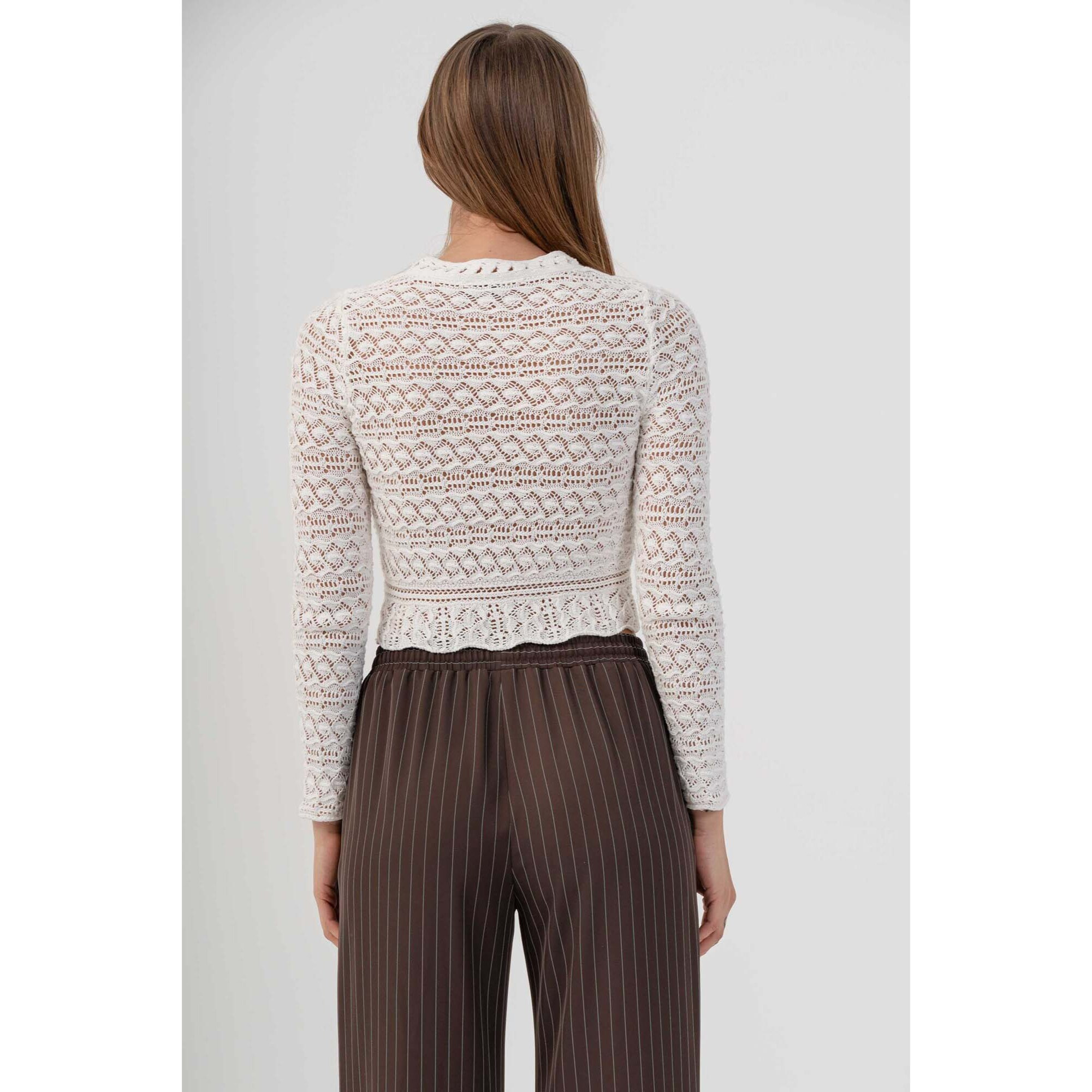 Kocca - Maglia crop con lavorazione a traforo Donna