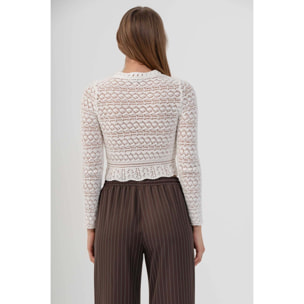 Kocca - Maglia crop con lavorazione a traforo Donna
