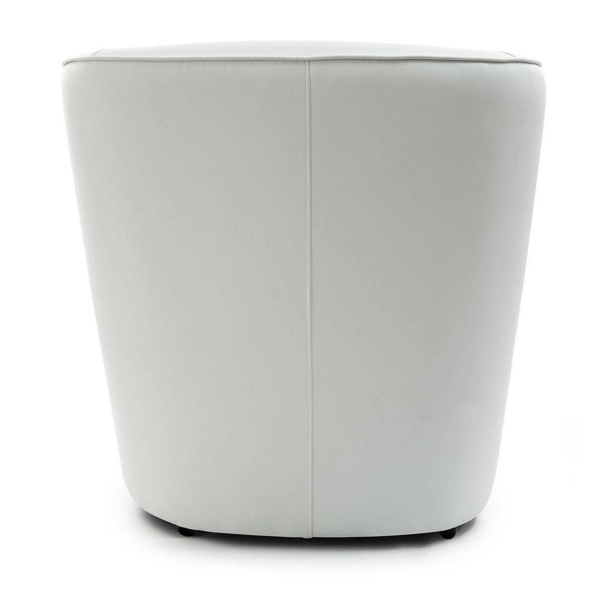 Poltrona Artello, Poltrona da salotto, 100% Made in Italy, Poltroncina relax in ecopelle, Cm 70x60h74, Bianco