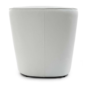 Poltrona Artello, Poltrona da salotto, 100% Made in Italy, Poltroncina relax in ecopelle, Cm 70x60h74, Bianco