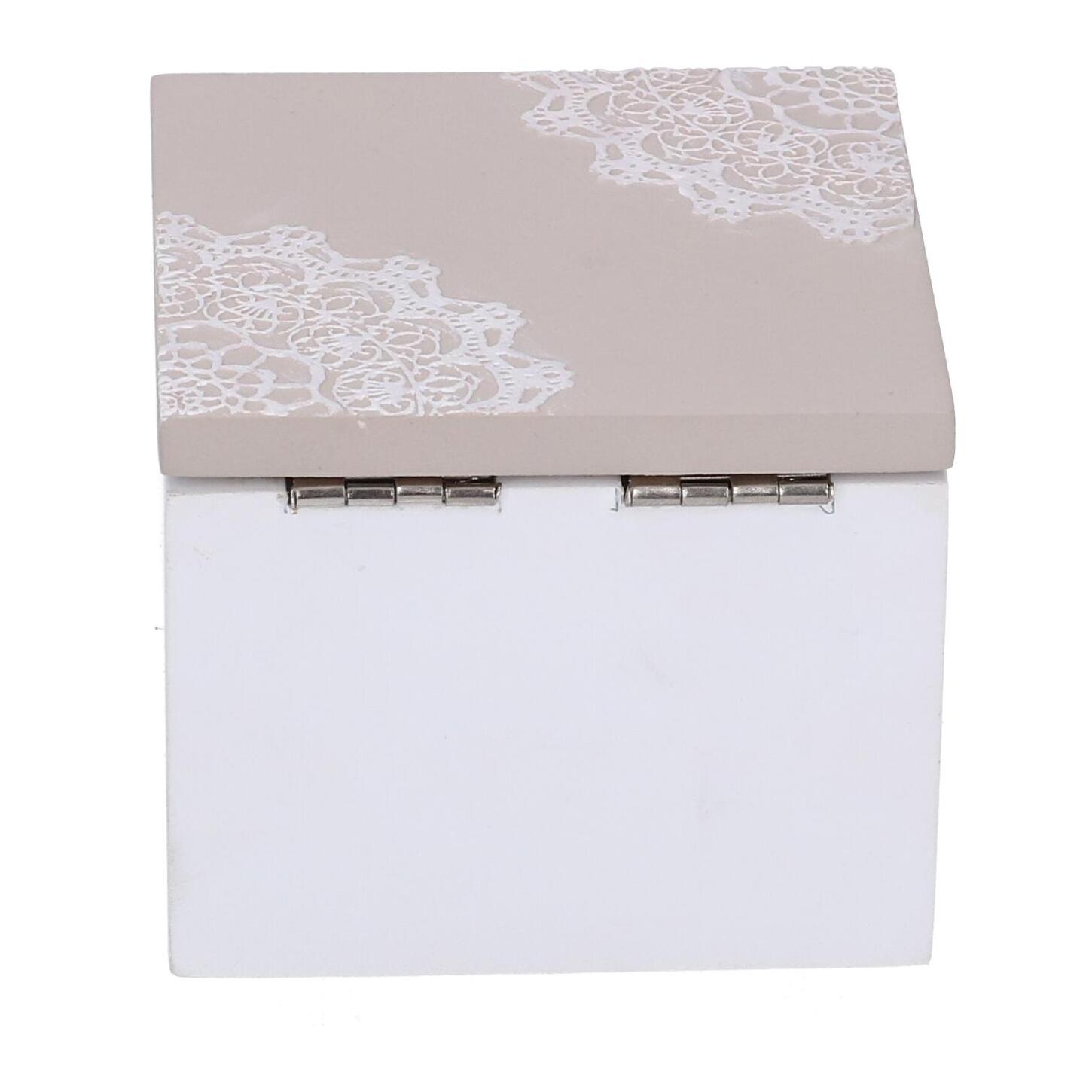 Scatola in legno bianco mandala quadro cm7x7h6