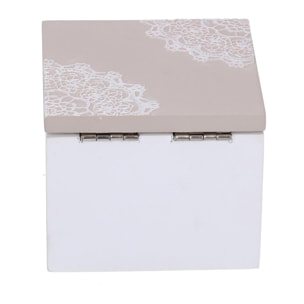Scatola in legno bianco mandala quadro cm7x7h6