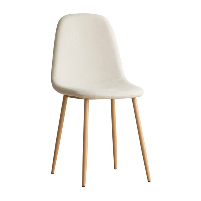 Chaise rembourrée Allende -tissu et bois-couleur beige 44 x 88 x 51 cm