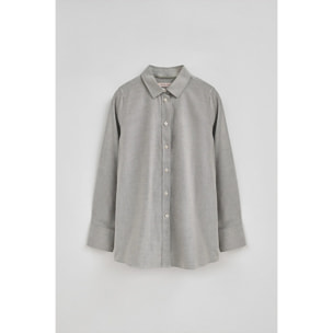 Camisa gris de corte relajado con logo Polo Club