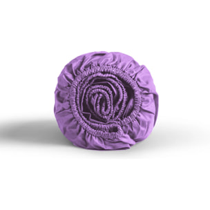 LENZUOLO SOTTO CON ANGOLI PER LETTO SINGOLO IN JERSEY DI COTONE LILLA