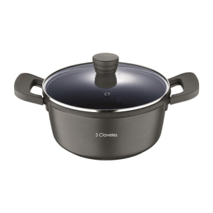 Cacerola con tapa en aluminio fundido antiadherente