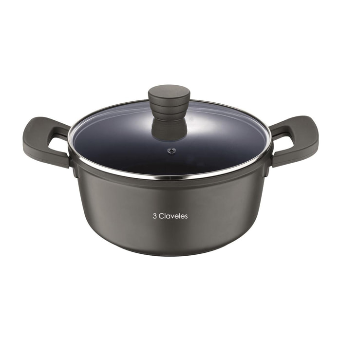 Cacerola con tapa en aluminio fundido antiadherente