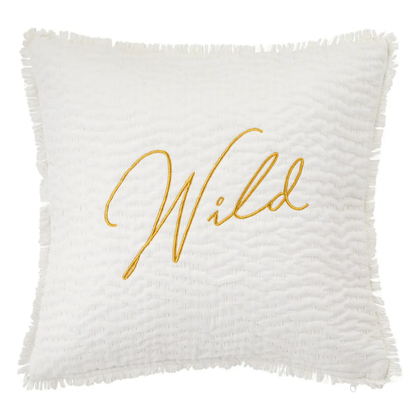 Coussin brodé "Wild" blanc 45x45cm