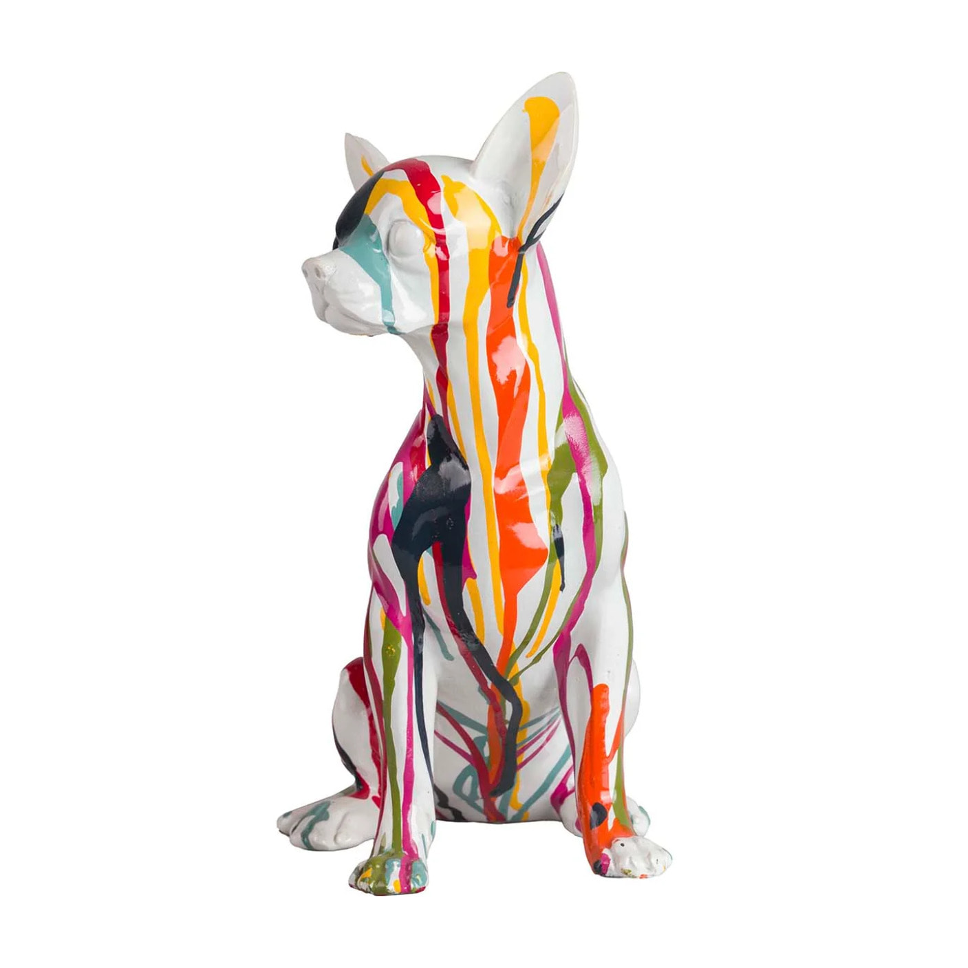 Figura Perro Chihuahua Resina 15x13x26 Cm