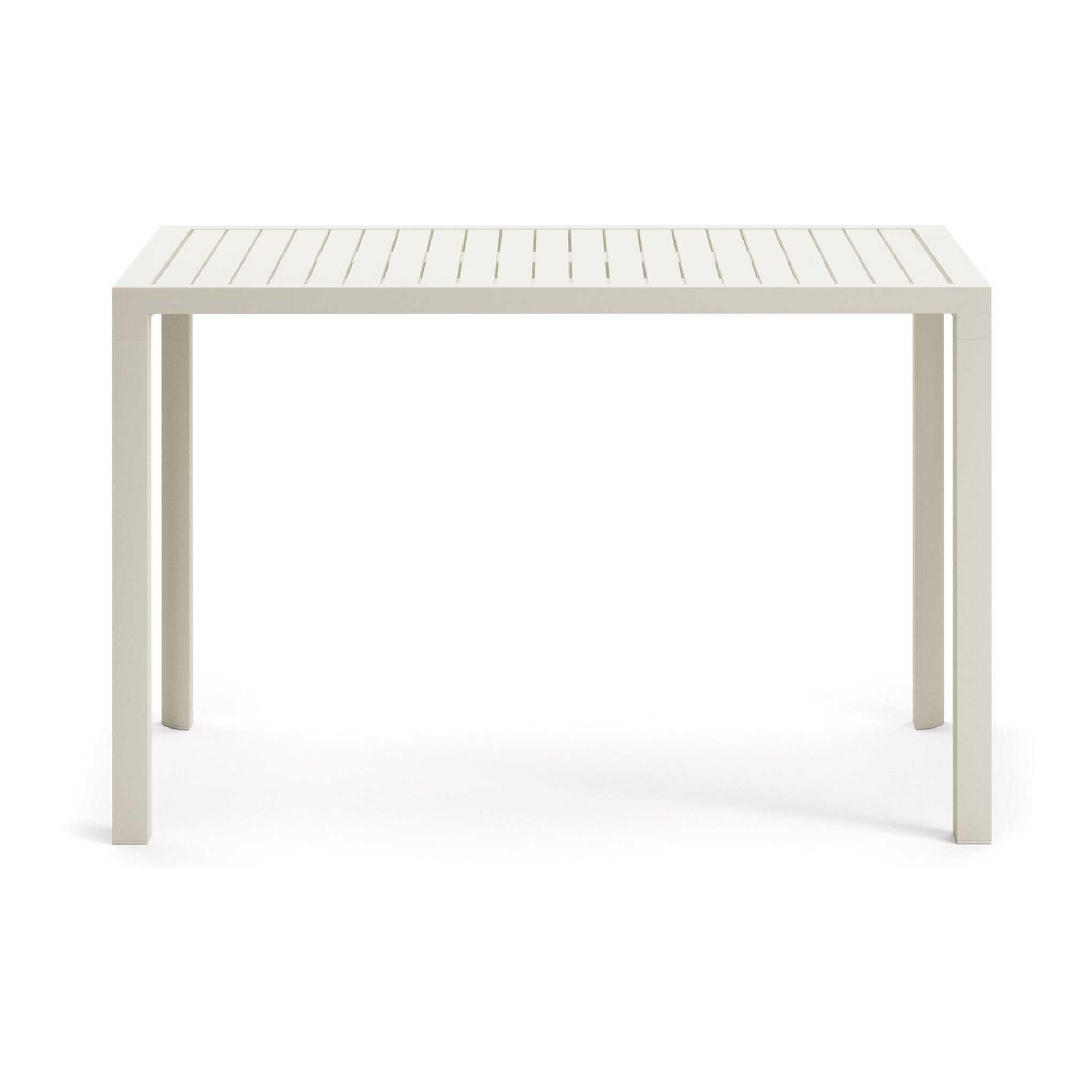 Mesa de exterior alta Culip de aluminio con acabado blanco 150 x 77 cm