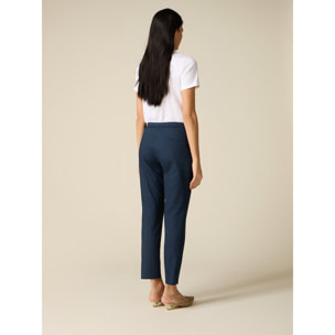 Oltre - Pantaloni chinos cotone - Blu