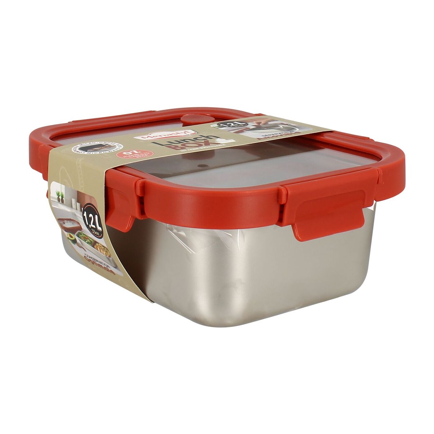 Lunch box 1.2l en acier inoxydable et terracotta