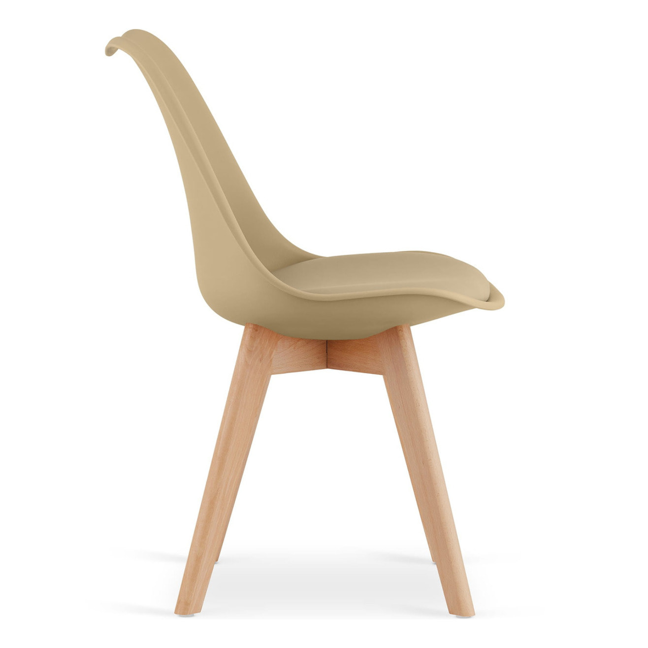 Set di 2 sedie Mark in stile scandinavo beige scuro e faggio