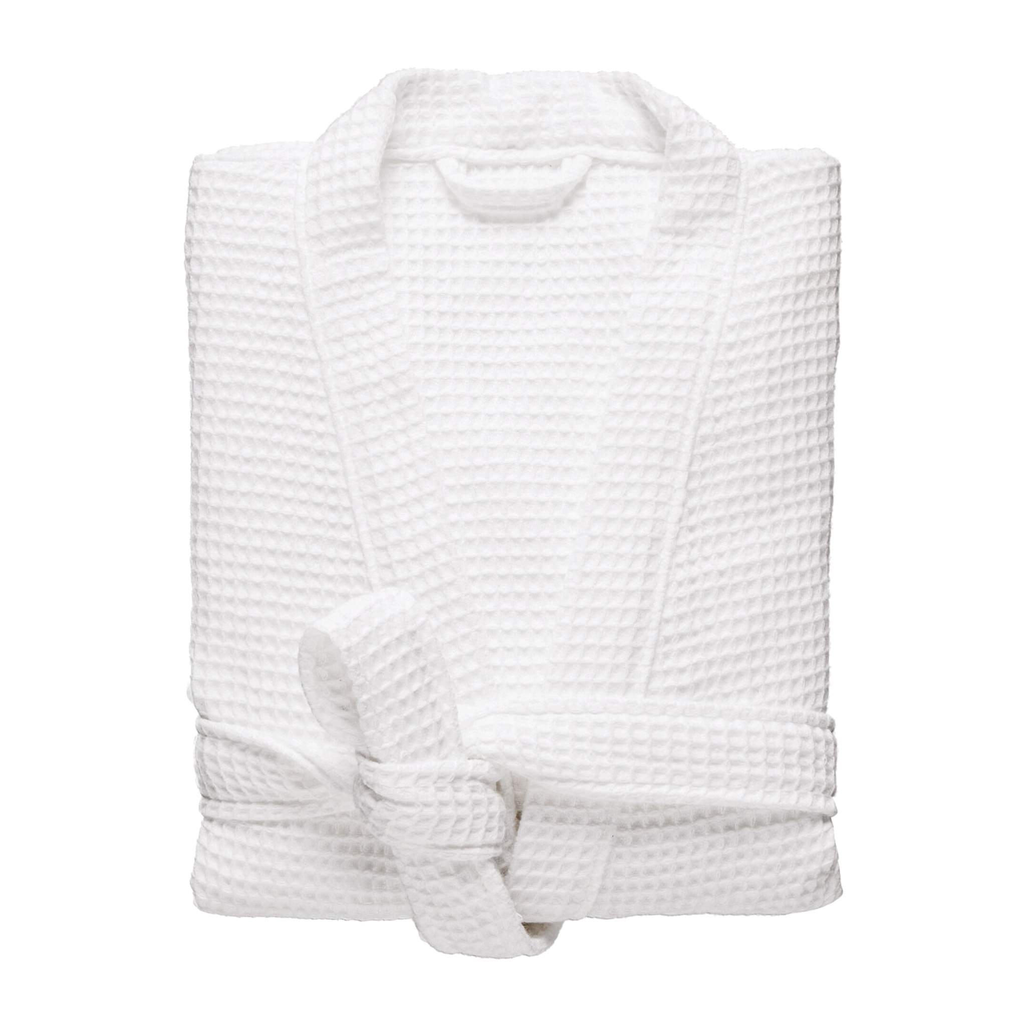 Peignoir mixte col kimono en coton bio, ESPRIT NID D'ABEILLE