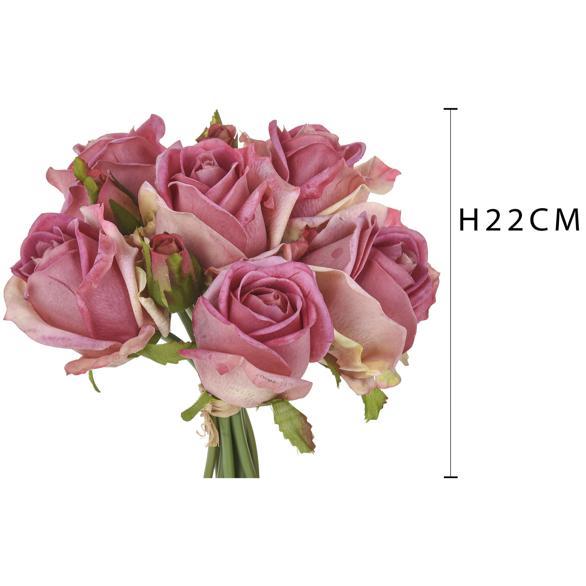 Bouquet Con Cm. Xltezza 22 Cm Nat Touchm - Pezzi 2 - 17X22X17cm - Colore: Rosa - Bianchi Dino - Fiori Artificiali