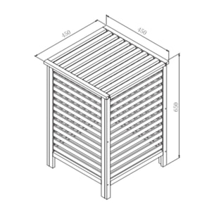 Panier à linge Naturel Home 45x65x45 cm, bois  (HOMEKOS1)