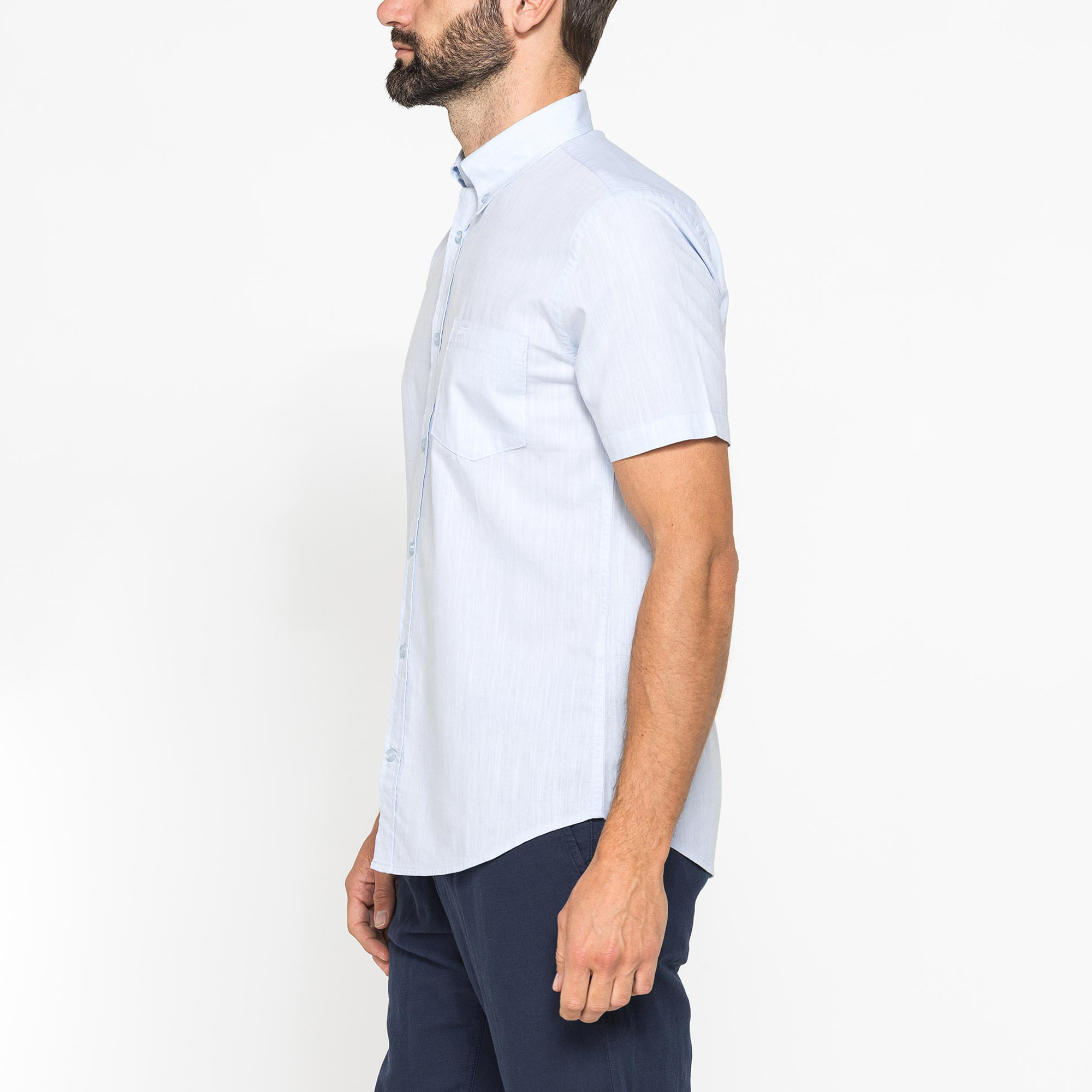CAMICIA IN COTONE FIAMMATO EFFETTO LINO