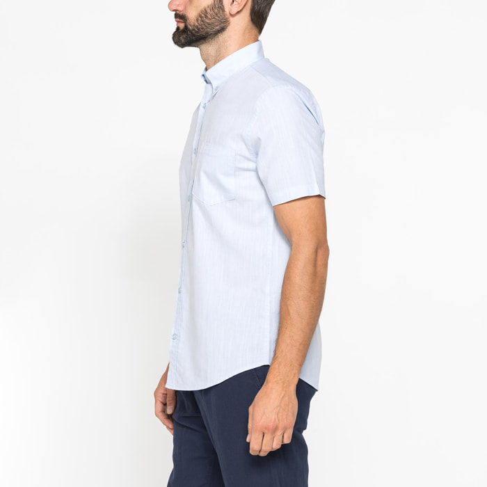 CAMICIA IN COTONE FIAMMATO EFFETTO LINO