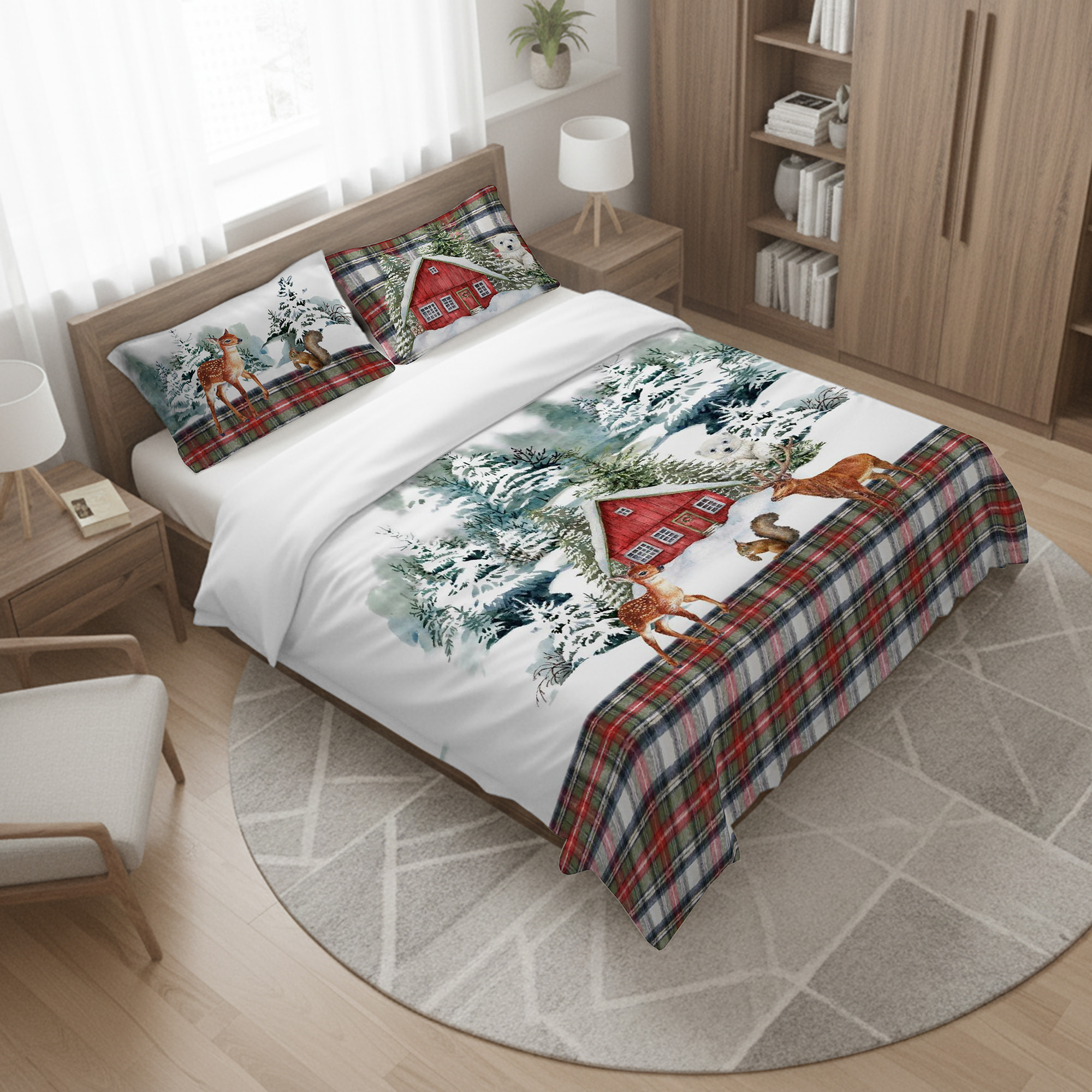 Parure copripiumino matrimoniale stampa in digitale inverno