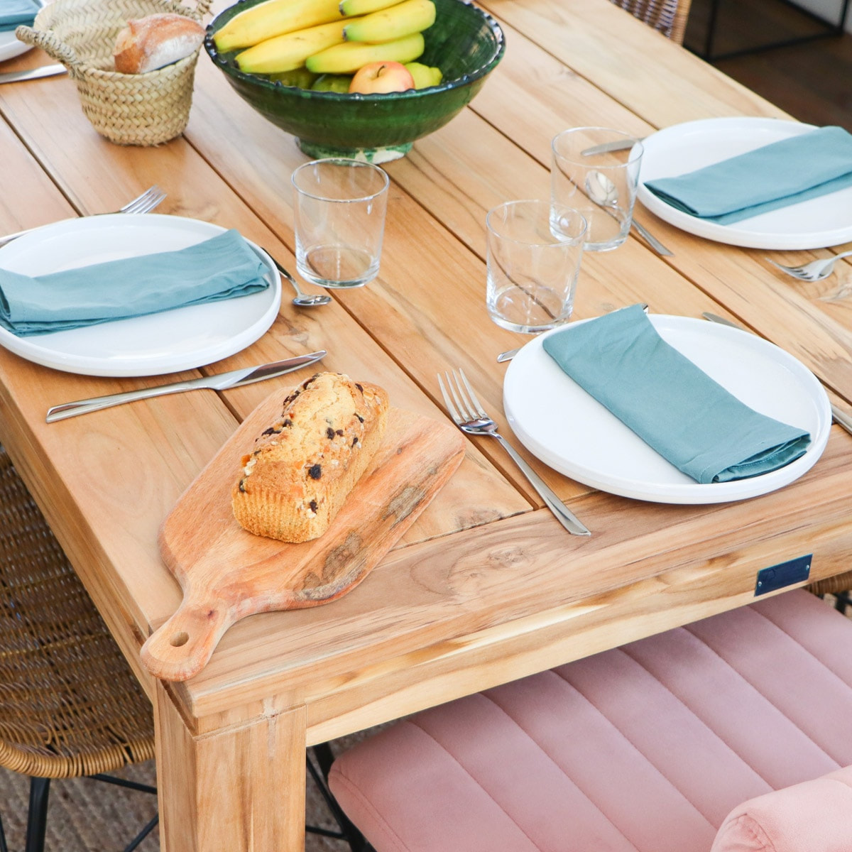 Table à manger de jardin en teck - STELLA