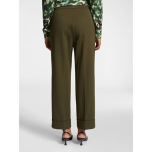Elena Mirò - Pantaloni cropped tinta unita - Verde militare
