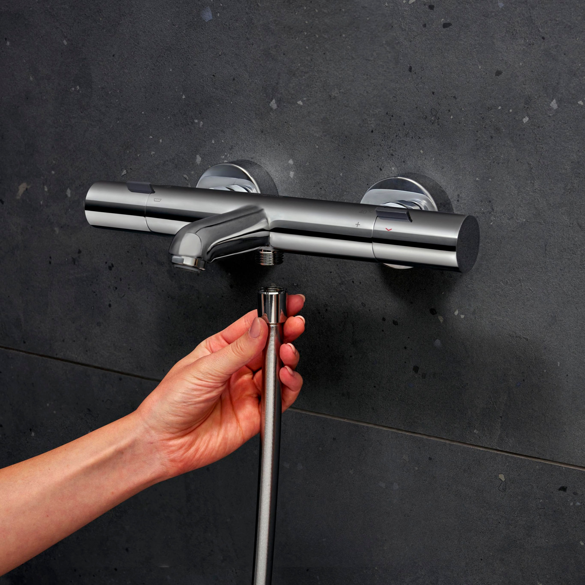 Mitigeur thermostatique bain/douche C3 Ecostat Fine, Chromé