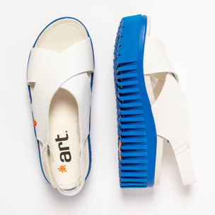 Sandalia de cuña 1574 NAPPA WHITE-BLUE/BRIGHTON color White-blue