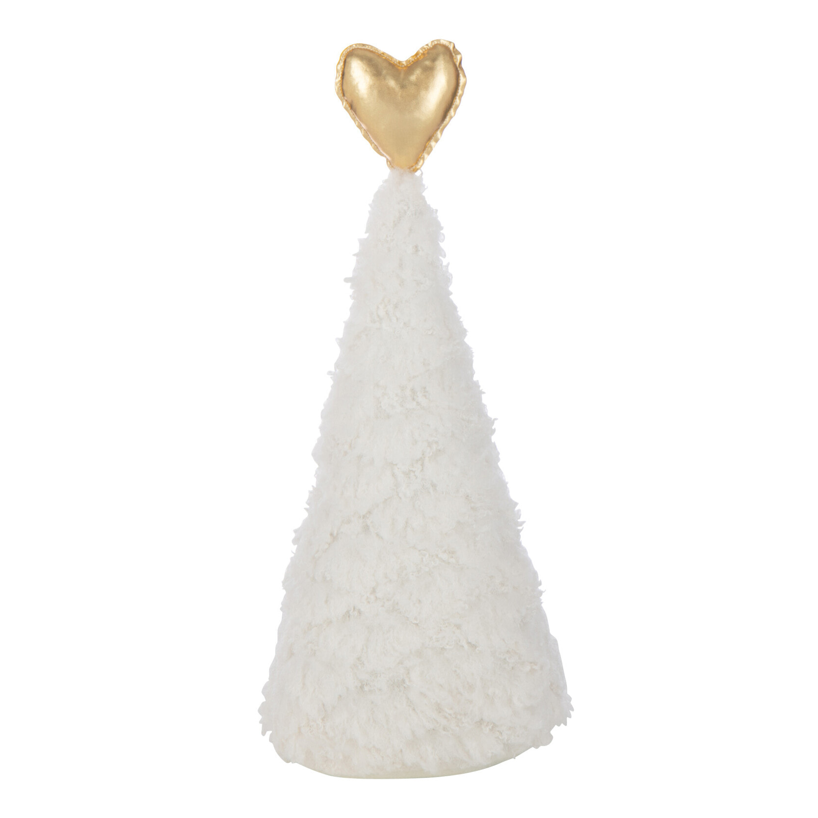 J-Line décoration Sapin de Noël Cœur - polyrésine - blanc/or - medium