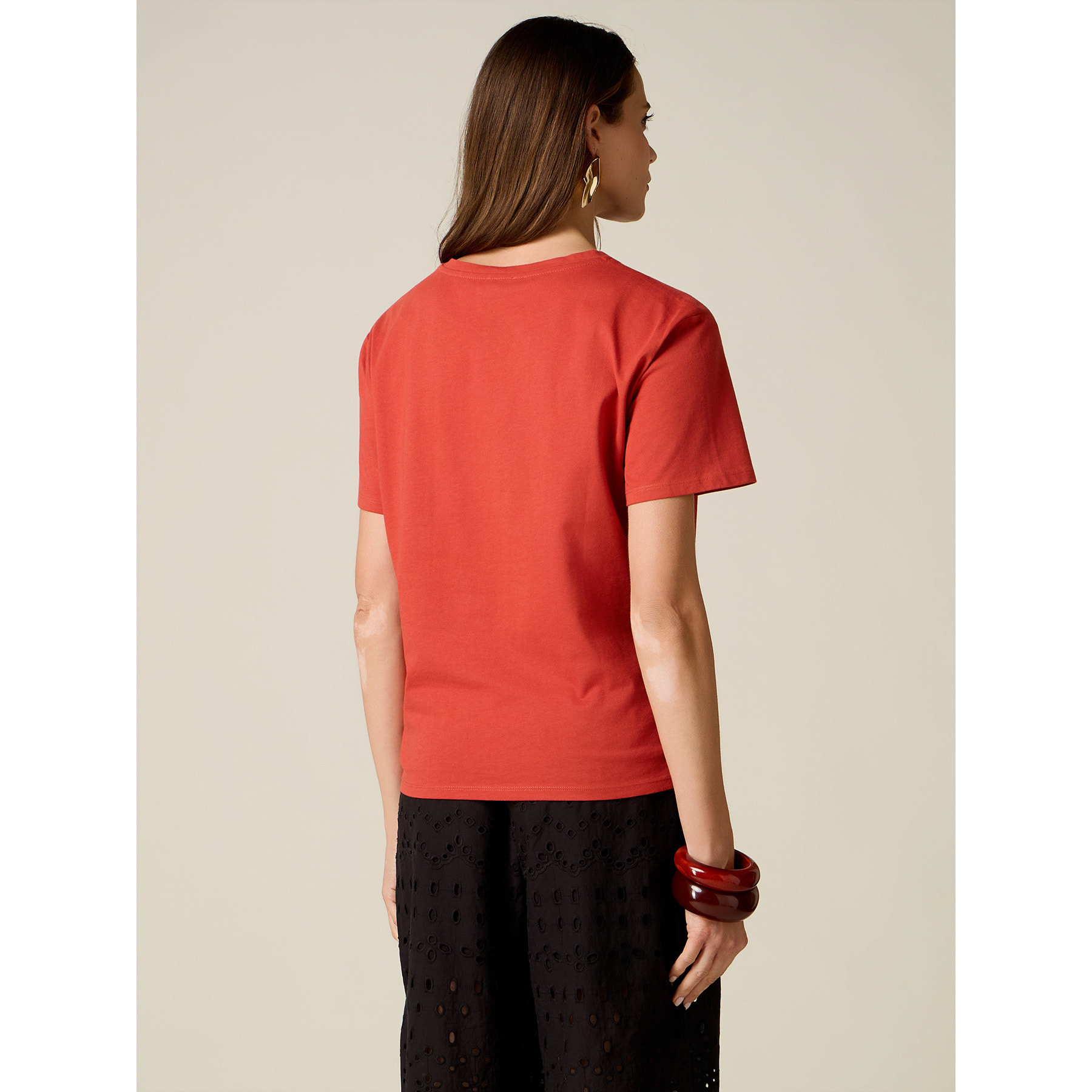 Oltre - T-shirt con stampa lettering - Arancione