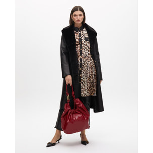 Blusa stampa animalier con dettagli tasche