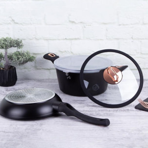 Batterie de cuisine 4 pièces Rose Noir BerlingerHaus BH-7741T