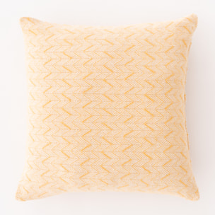 Housse de coussin en coton tissé jaune 50x50 cm