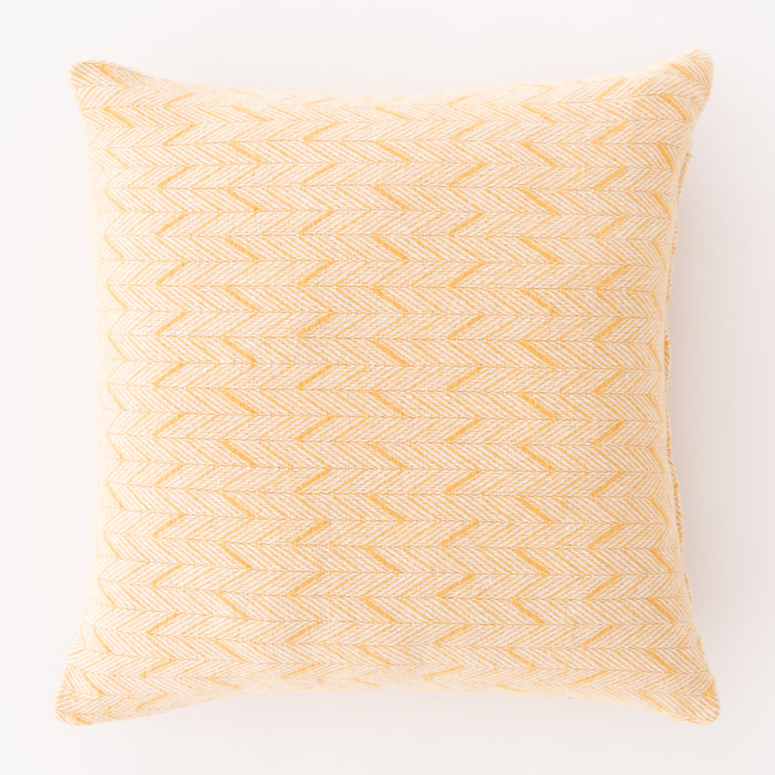 Housse de coussin en coton tissé jaune 50x50 cm