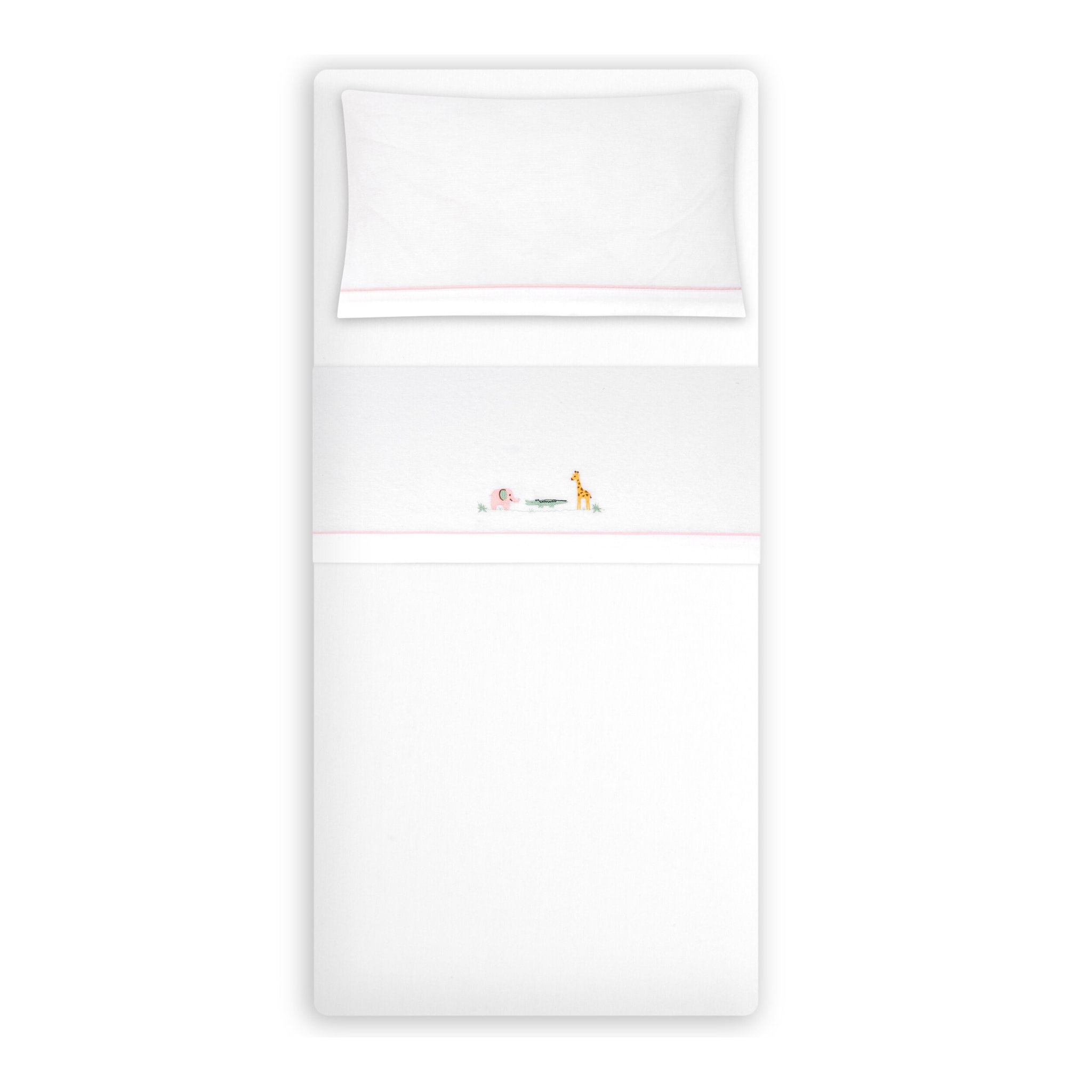 Triptico Coche Franela Jirafsa Savanna Bco/Rosa