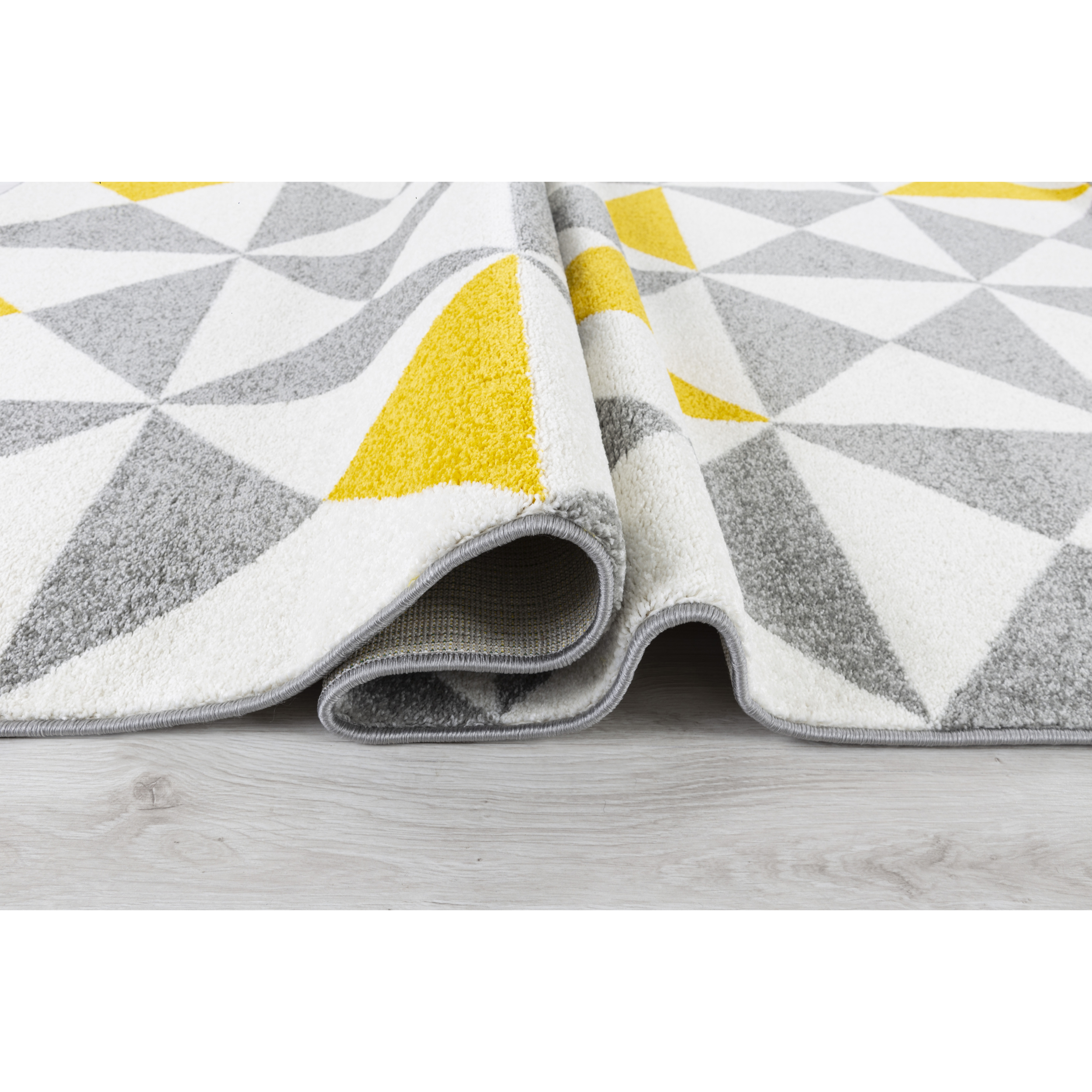 Forsa - Tapis de salon moderne à motif graphique jaune et gris