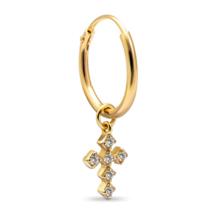 Orecchino Cross   Argento Placcato Oro