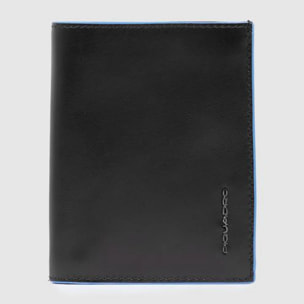 Piquadro Portefeuille homme vertical avec porte-monnaie, porte-cartes de crédit, 2 micas et protection RFID