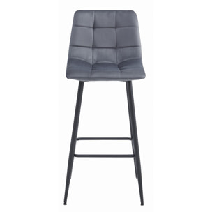 Set di 2 sgabelli bar Arceto in velluto grigio scuro e metallo