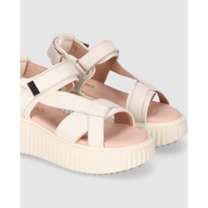 Sandalias de Tejido - Beig - Tacón: 5 cm