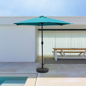 Parasol droit rond led Ø 2,7 m bleu FEIRO