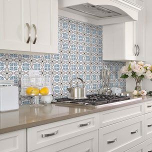 Stickers muraux - Sticker Mural Carrelage adhésif Cuisine Salle de Bain - 24 STICKERS CARRELAGES AZULEJOS ESPÉRANZA