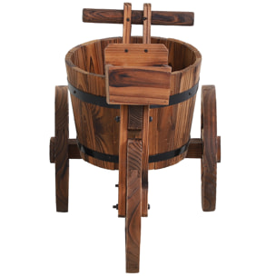 Porte plante tricycle - étagère de pots de fleurs - jardinière dim. 52L x 31l x 45H cm - bois de sapin