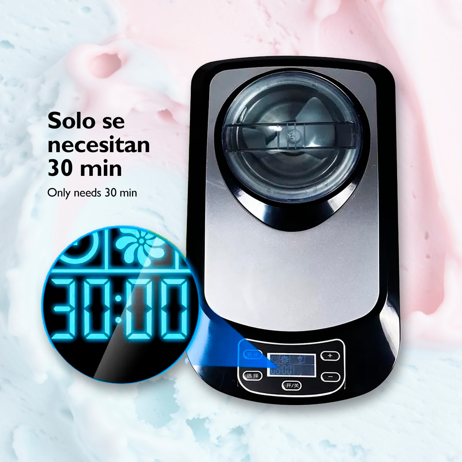 Frigorifero automatico domestico da 140W. Con una capacità di 1,5L e compressore elettrico. 2 modalità di gelato.