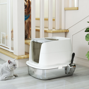 Maison de toilette fermée bac acier inox filtre désodorisant pelle porte trappe