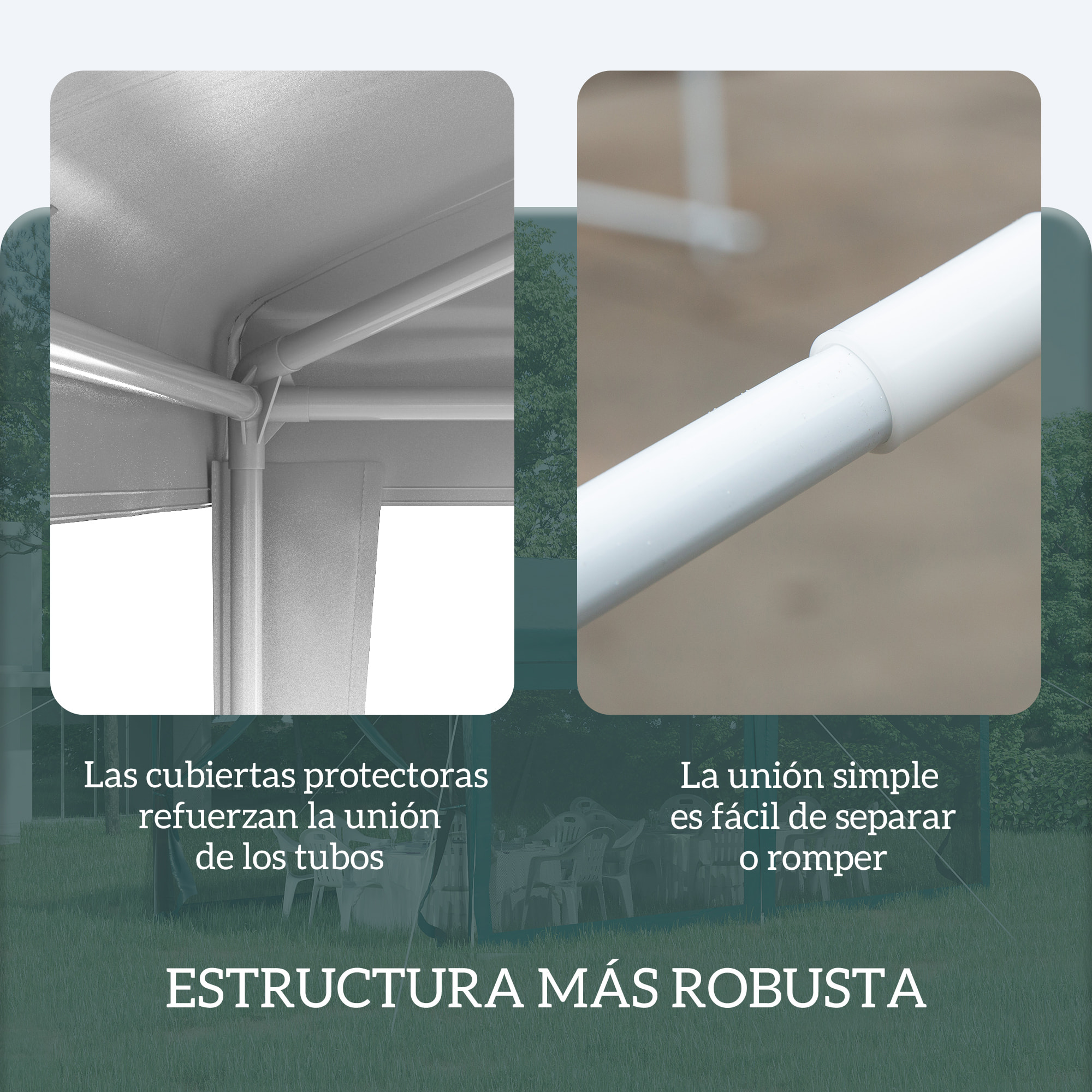 Carpa Desmontable 3x3 m Cenador Pabellón de Jardín con 4 Orificios de Drenaje y Marco de Acero Anti-UV Gazebo para Terraza Patio Exterior Camping Blanco