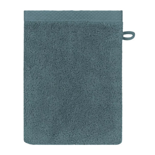 Gant de toilette pur coton 550 g/m² uni bleu Elea petrole