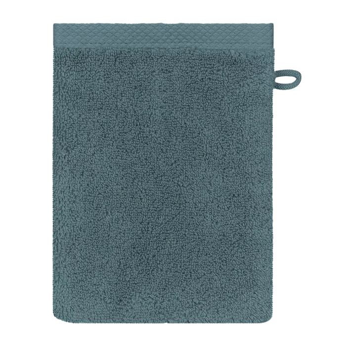 Gant de toilette pur coton 550 g/m² uni bleu Elea petrole