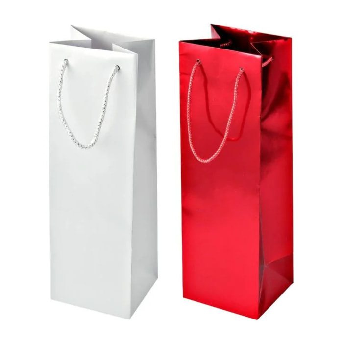 Lot de 2 pochettes cadeau pour bouteille de vin ou de champagne Fackelmann