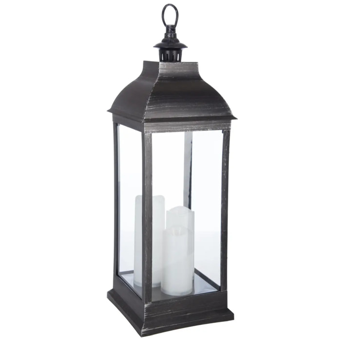 Lanterne LED "Antique" - noir H71 cm